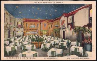 NEW ORLEANS LA Morrisons Cafeteria Interior Vtg Linen Postcard Old 