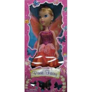   GIANT 21 Pixie Fairy Doll Orange and Pink Glitter Dress: Toys & Games
