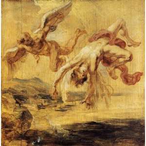 Oil Painting: The Fall of Icarus: Peter Paul Rubens Hand Painted Art 