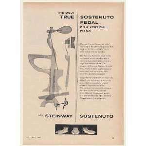  1960 Steinway Sostenuto Pedal Vertical Piano Print Ad (Music 