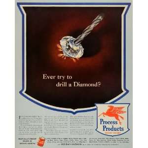   Inc NY Logo Diamond Drill Petroleum Products Mobil   Original Print Ad