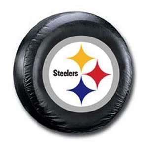  Pittsburgh Steelers Black Logo Tire Cover   NFL Tire 