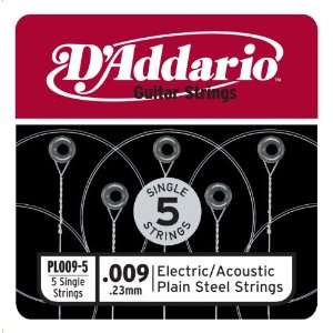  DAddario PL0095 Plain Steel Guitar Single String, .0095 