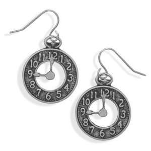  Silver Tone Dangle Earrings Steampunk Clock Jewelry