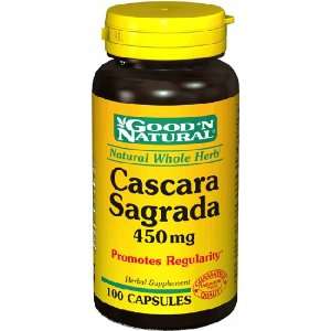 Cascara Sagrada 450mg   Promotes Regularity, 100 caps,(Goodn Natural)