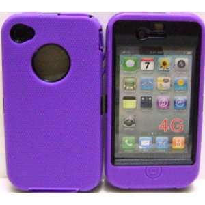 Body Armor for iphone 4 Defender Style Case(PURPLE/BLACK) + extra skin 