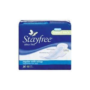  Stayfree Pads Ultra Thin Regular Wings, 48ct: Health 