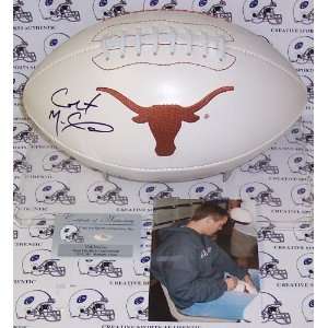   Colt McCoy Hand Signed Texas Longhorns Logo Football 
