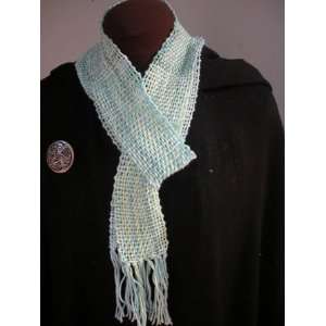 Pastel Shades of Sea Greens and Light Blue Cotton Handwoven Womens 