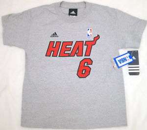 Miami Heat Lebron James Youth T Shirt Jersey Grey #6  