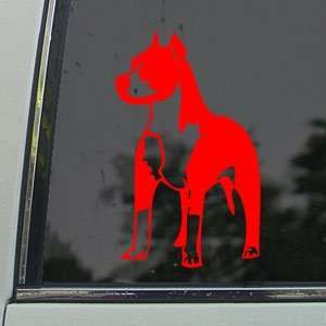  Pitbull Standing Bull Terrier Dog Red Decal Car Red 