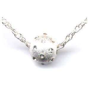 Sterling Silver Crystal Stardust Ball 18 Chain Necklace Magic Jewelry 