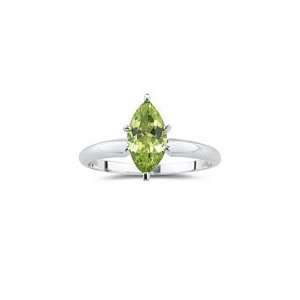  1.17 Cts Peridot Ring in 14K White Gold 3.5 Jewelry
