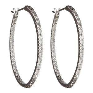   Inch Sterling Silver CZ Hoop Earrings: Portia Jewelry: Jewelry
