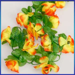 Artificial Rose Bud Garland Silk Flower Vine for Home Wedding Garden 