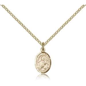 Gold Filled St. Saint Martin de Porres Medal Pendant 1/2 x 1/4 Inches 