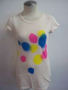 POL cream shirt with color splashes size large  