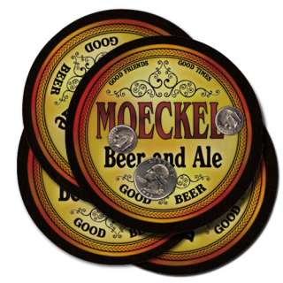 Moeckel s Beer & Ale Coasters   4 pak  