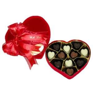 11pc Handmade Sugar Free Belgian Chocolate Hearts In Red Velvet Heart 