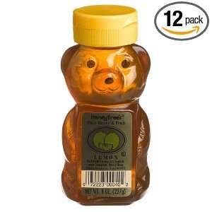 HoneyTrees Pure Honey & Fruit, Lemon, 8 Ounce Plastic Bears (Pack of 