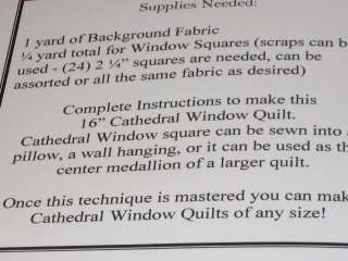 CATHEDRAL WINDOW QUILT PATTERN UNused HTF CLEARANCE INVENTORY 