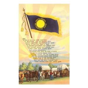  South Dakota State Flag and Song Premium Poster Print 