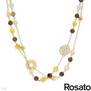  Rosato 14.4 CTW Topaz and Mother Of Pearl Ladies Necklace 