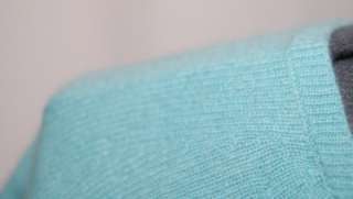 KENAR RHINESTONE BUTTONS CASHMERE BLUE SWEATER SIZE S  
