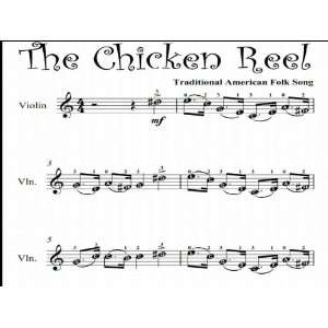   Chicken Reel Easy Violin Sheet Music Traditional American Folk Song