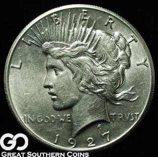 1927 Peace Silver Dollar CHOICE BU++ * BETTER DATE!!  