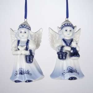  Club Pack of 12 Blue China Angel Christmas Ornaments: Home 