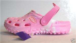 Girls Pink Tye Dye Softee Clogs Child Shoes 5,7, 8 NEW  