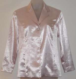 CHICOS Pale Pink Satin Charmeuse Laraina Jacket Sz 2/L   NEW/NWT $109 