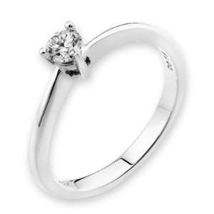 18K White Gold 3 Prong Solitaires Round Diamond Ring (0.18 