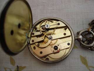 ANTIQUE THIN SWISS SILVER GREAT POCKET WATCH VERY GOOD 076783016996 