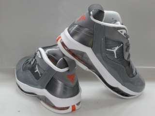 Nike Jordan Melo M8 Grey White Orange Sneakers Mens Size 9.5  
