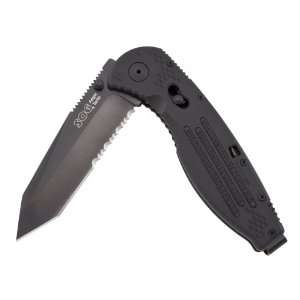 SOG Specialty Knives & Tools AE 04 Aegis Knife, Serrated Black TiNi