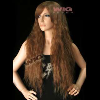 New Long 28 in. Chestnut Brown Curly Hair Wig 1322  