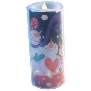  Frost Snowman Family LED Shimmer Faux Candle by Lori 
