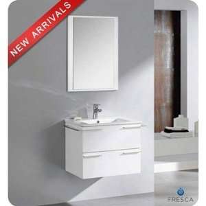  Fresca Cielo 24 Inch White Modern Bathroom Vanity with 