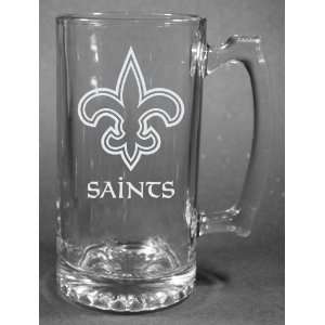  NFL New Orleans Saints Laser Etched 27oz Glass Beer Mug 