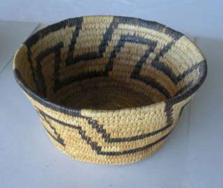 1920 Papago basket bowl sloping sides, flat bottom  
