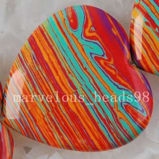 30mm Multicolor Turquoise Heart Loose Beads G2897  