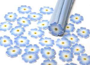 Blue Forget Me Not Fimo Nail Art, Scrapbooking Slices  
