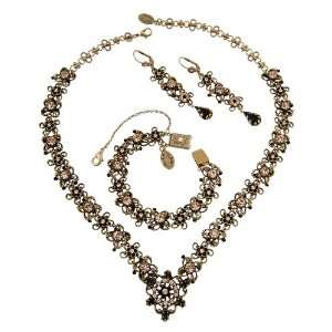 Victorian Elegance Michal Negrin Jewelry Set made with Floral Elements 