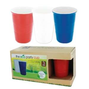  Smart Planet EC 15 12 Ounce Eco Party Cups, Red/White/Blue 