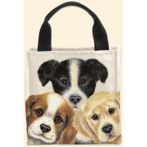  PEEPING PUPPIES TOTE Art by Sue Hall Fiddlers Elbow