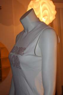 DIOR JAdore Women Sleeveless T Shirt Blouse w Swarovski Crystals Size 