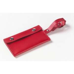  Clava Leather CL 2304RED Wrap Around Luggage Tag in Red 