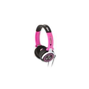   Headphones Pink High Gloss Finish Headband 3.5 Mm Headphone Jack